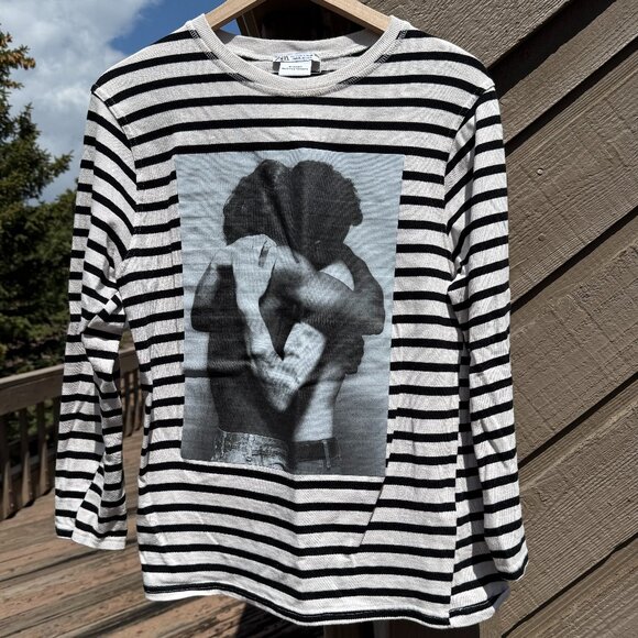 EUC Zara Robert Mapplethorpe Embrace 100% Cotton Striped Top Limited Edition - Picture 4 of 9
